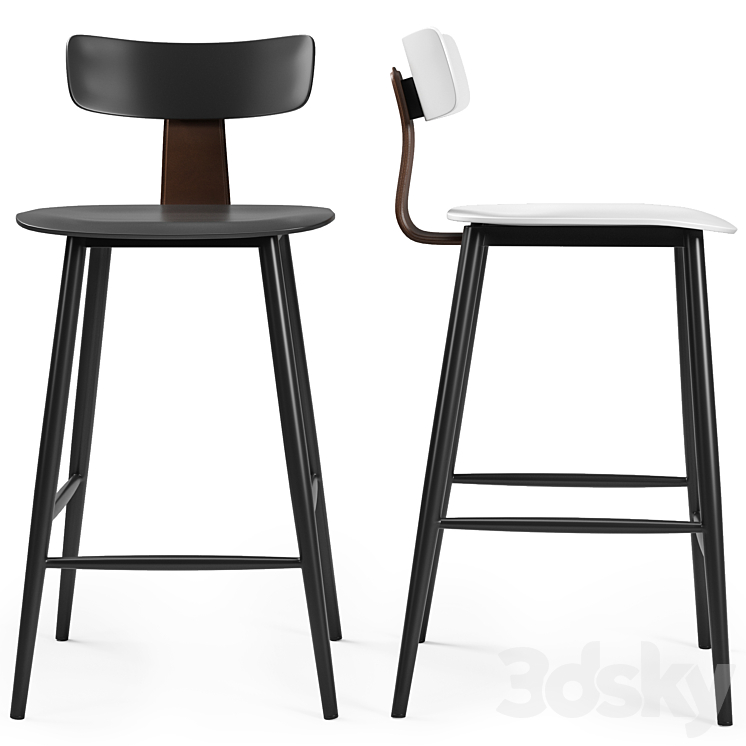 Stool Group Semi-bar chair ANT 3DS Max Model - thumbnail 1