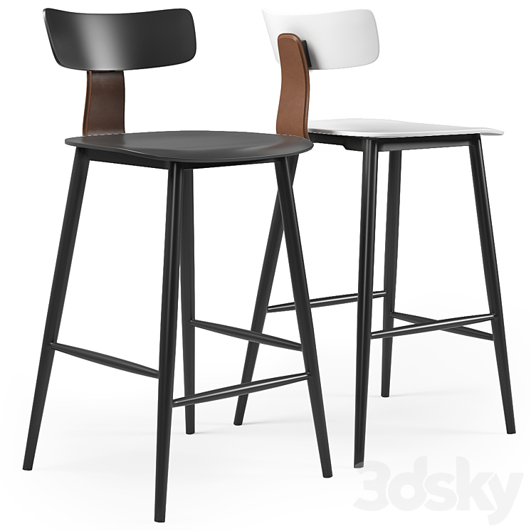 Stool Group Semi-bar chair ANT 3DS Max Model - thumbnail 2