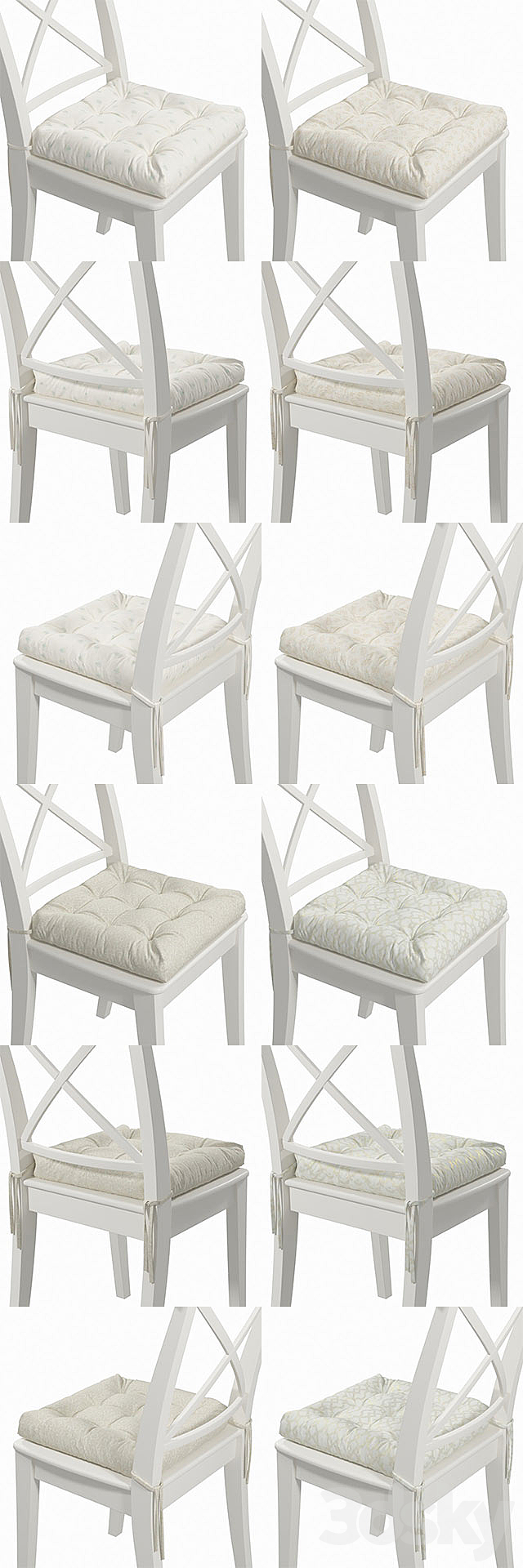 Stool Ikea Ingolf with a pillow (Light fabric 01) 3DSMax File - thumbnail 2