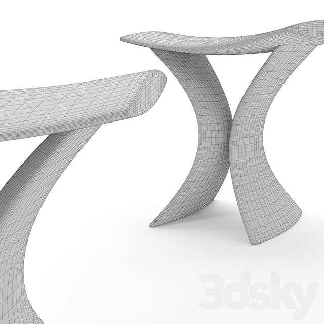 Stool Torii Porada 3DS Max Model - thumbnail 3