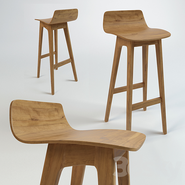 Stool Wood 3DSMax File - thumbnail 1