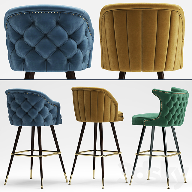 Stools Deer Spring Bar Stool 3DSMax File - thumbnail 1