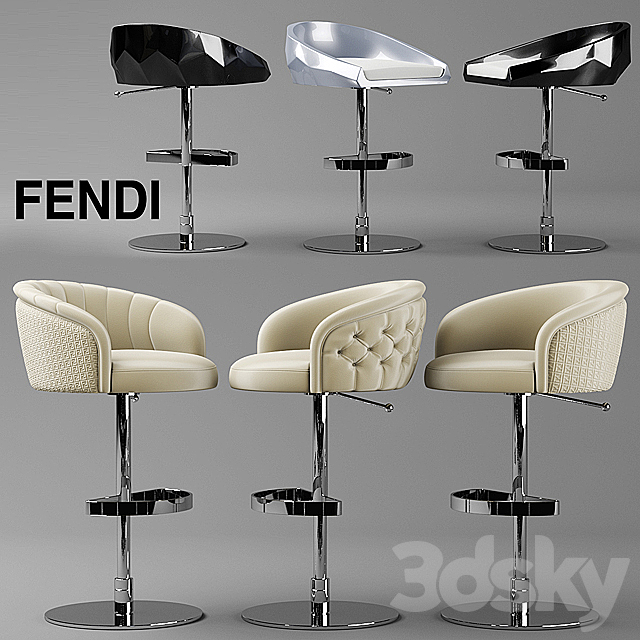 Stools fendi casa bibendum & cristallino 3DSMax File - thumbnail 1