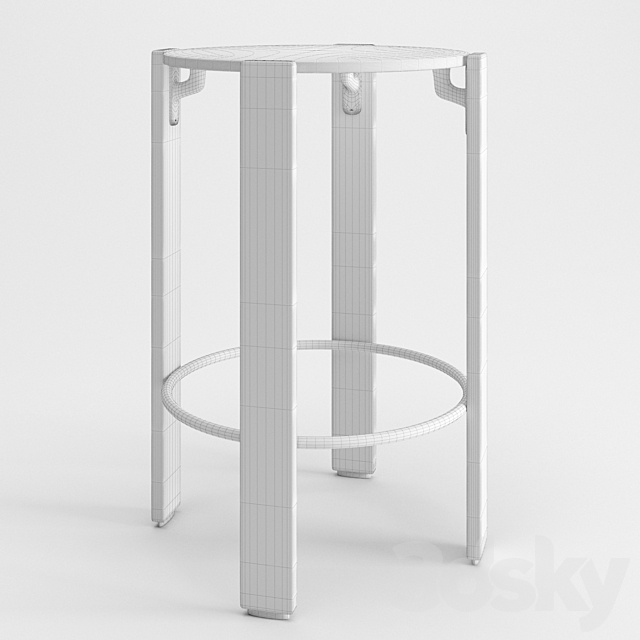 Tabouret by BRUNO REY 1970 3DSMax File - thumbnail 2