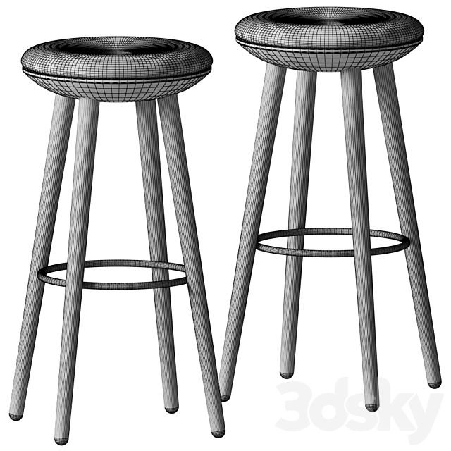 TABOURET DE BAR – Miliboo 3DS Max Model - thumbnail 3