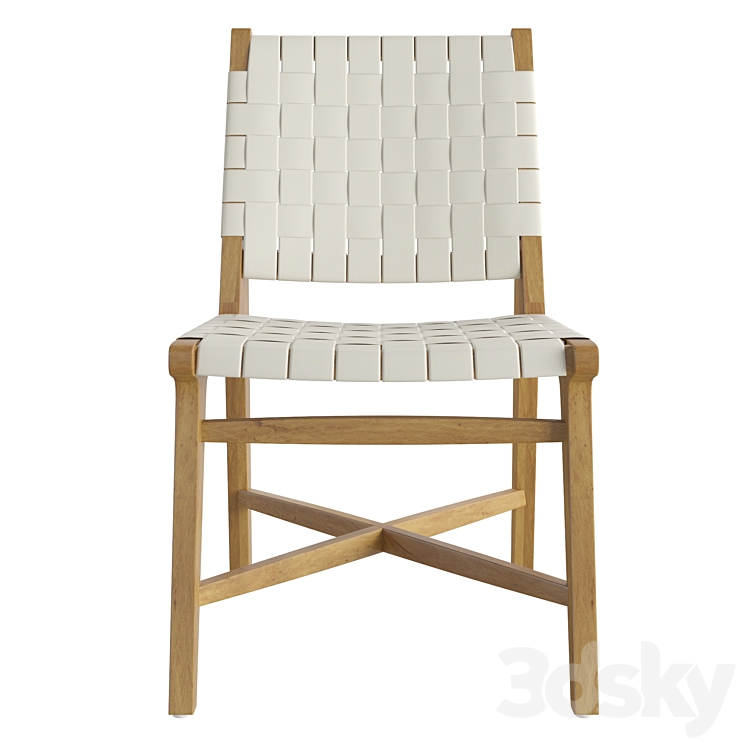 Taj White Woven Leather Dining Chair 3DS Max Model - thumbnail 2