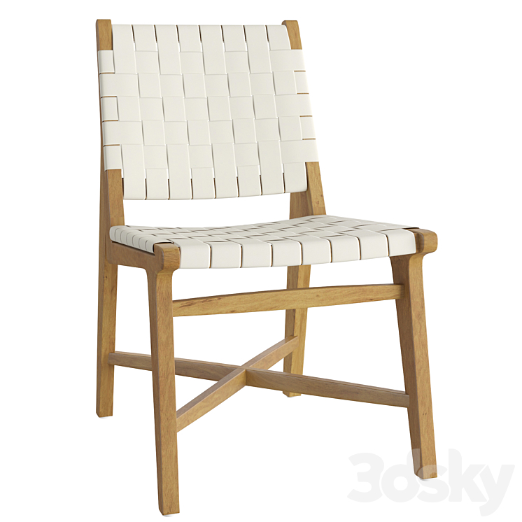 Taj White Woven Leather Dining Chair 3DS Max Model - thumbnail 3