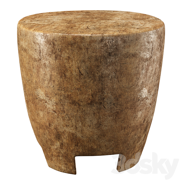 Tambour stools by Tinja _ Wooden round chairs 3DS Max Model - thumbnail 3