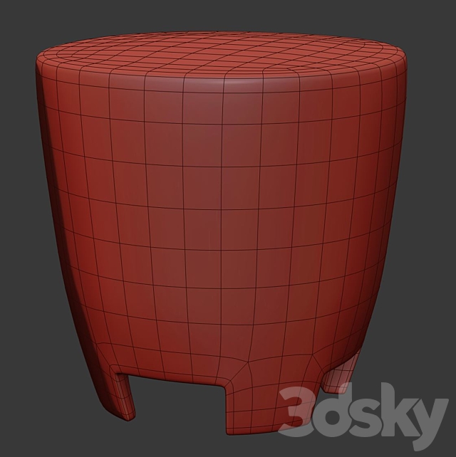 Tambour stools by Tinja _ Wooden round chairs 3DS Max Model - thumbnail 4