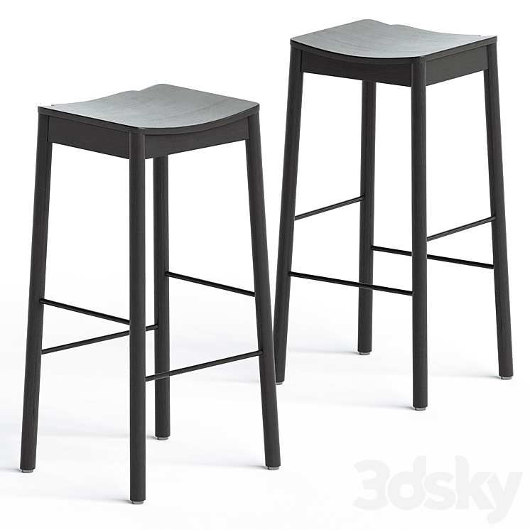 Tangerine Bar Stool 3DS Max Model - thumbnail 1