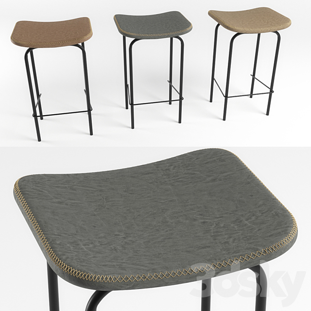 TANNER LEATHERETTE KITCHEN bar or counter stool in vintage 3DSMax File - thumbnail 1