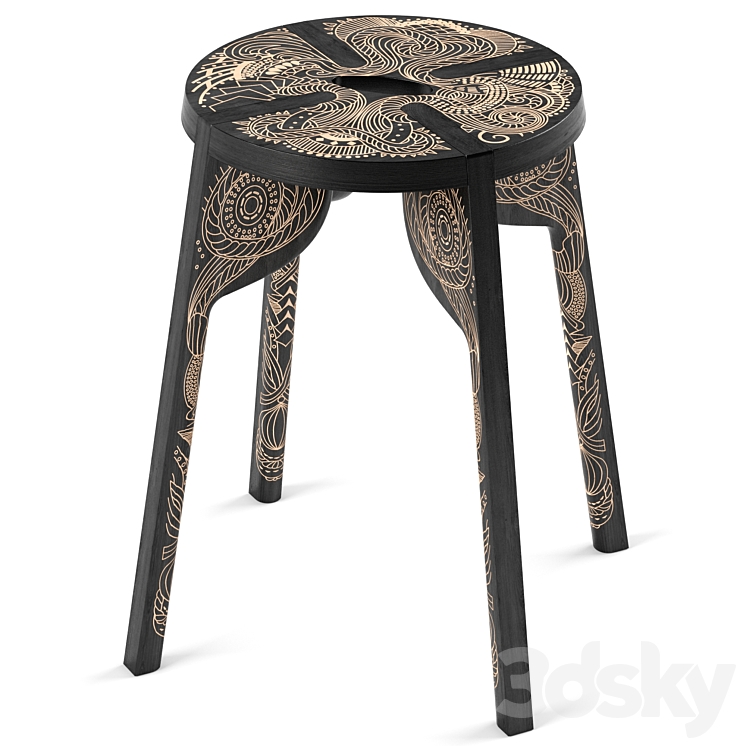 Tattoo stool by Zanat 3DS Max Model - thumbnail 1