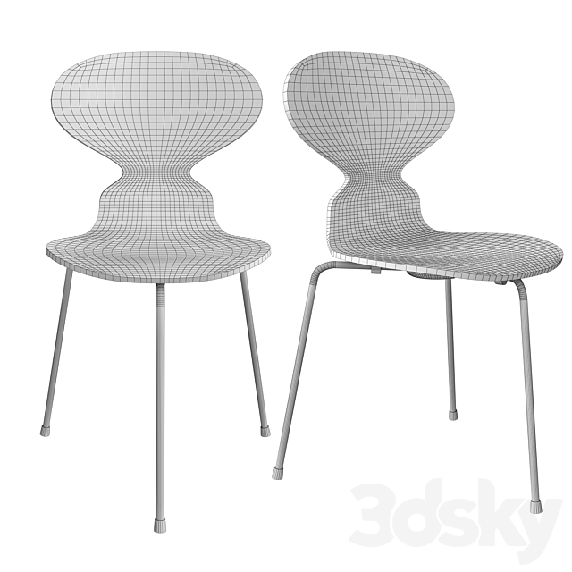 The Ant ™ Chair by Arne Jacobsen Fritz Hansen 3DS Max Model - thumbnail 3