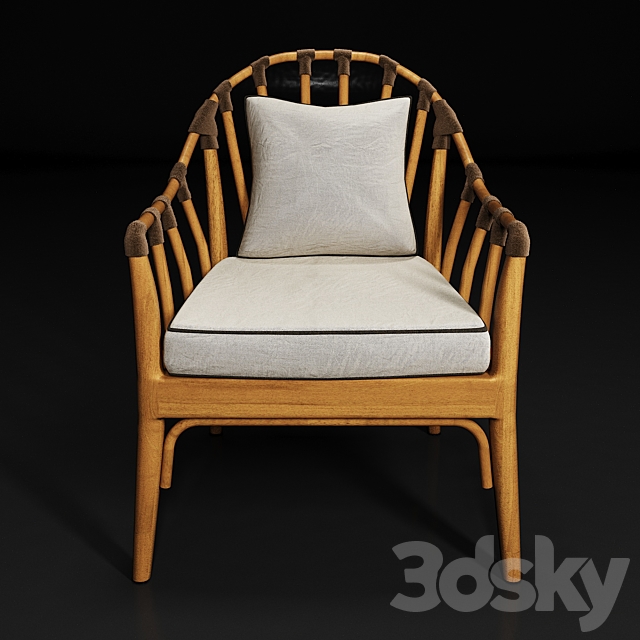 The rattan armchair 3DS Max Model - thumbnail 3