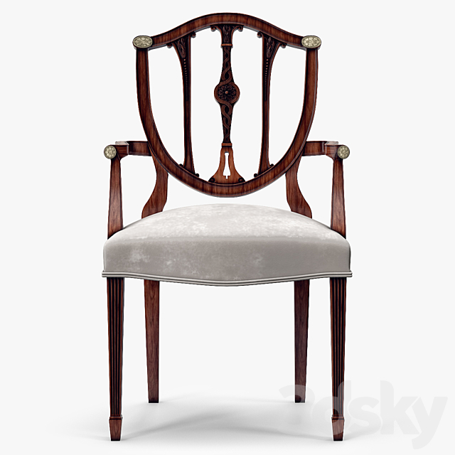 Theodore Alexander Palmerstones Brass Rosette Dinner ArmChair 3DSMax File - thumbnail 2