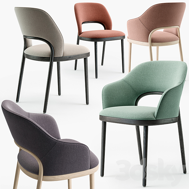 Thonet 520 chair set 3ds Max - thumbnail 1