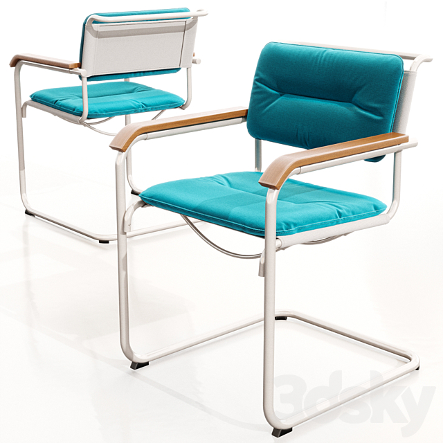 Thonet S 34 N with cushion 3DSMax File - thumbnail 1