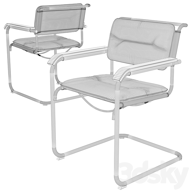 Thonet S 34 N with cushion 3DSMax File - thumbnail 3