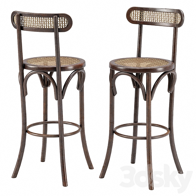 Thonet Style Bar Stool 3DSMax File - thumbnail 1