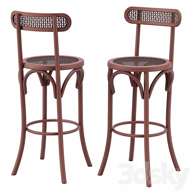 Thonet Style Bar Stool 3DSMax File - thumbnail 3