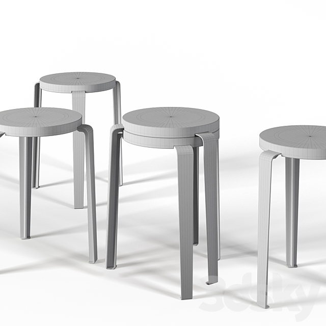 Tiptoe LOU | Stool 3DS Max Model - thumbnail 2