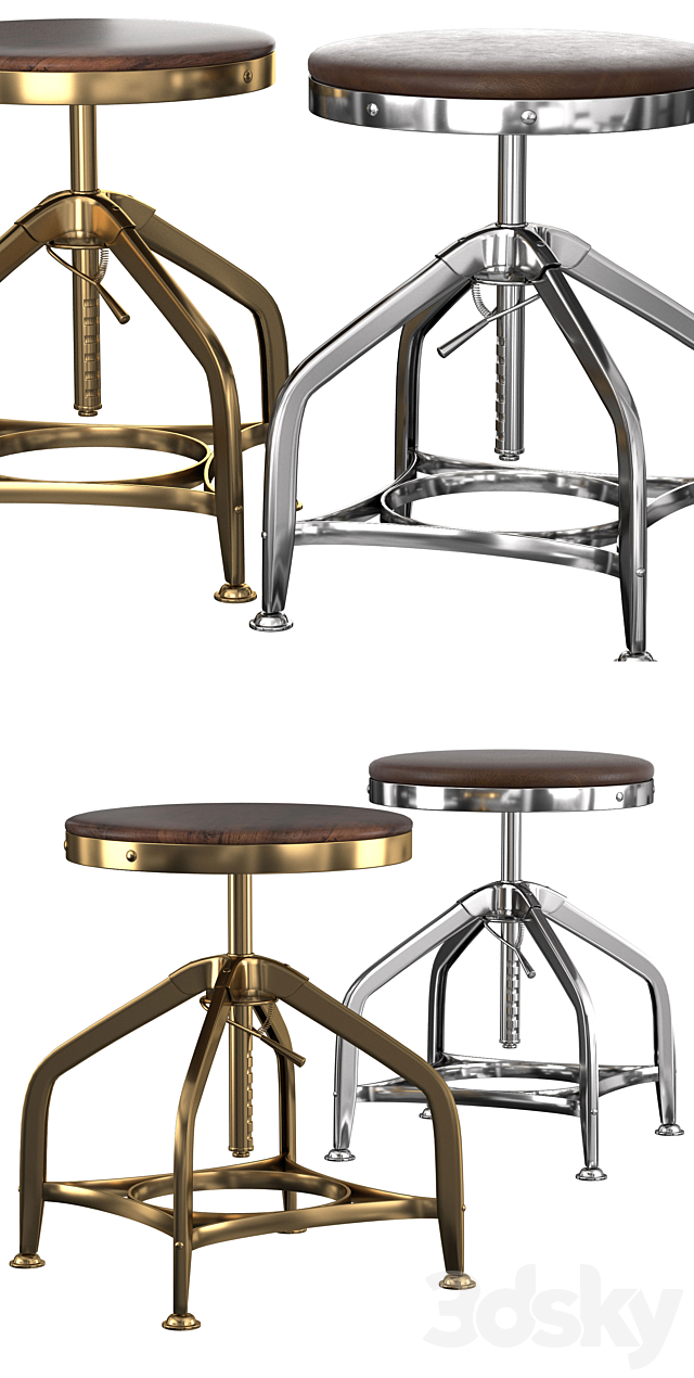 TOLEDO dining stool 3DS Max Model - thumbnail 2