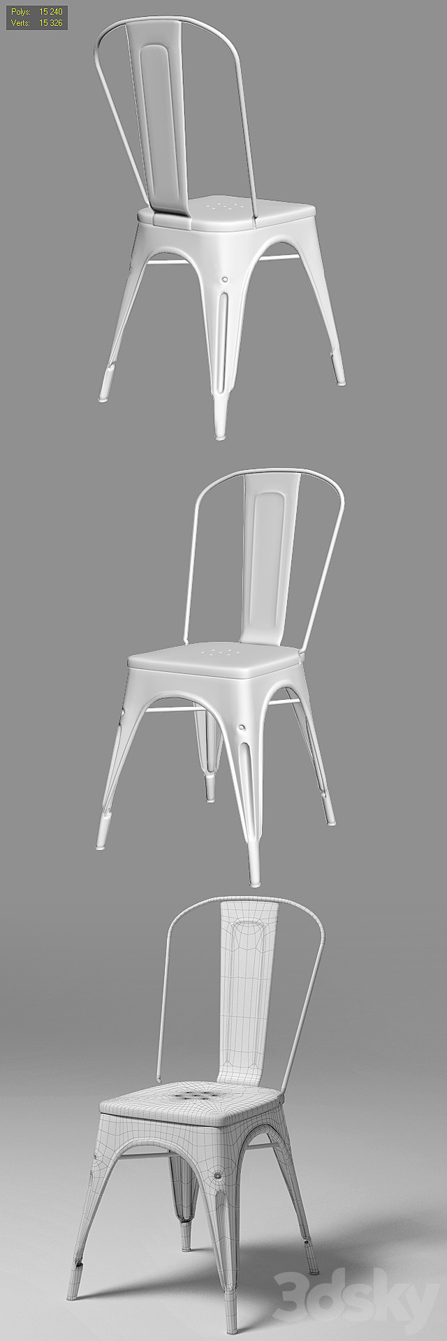 Tolix A chair (vray + corona) 3DSMax File - thumbnail 3