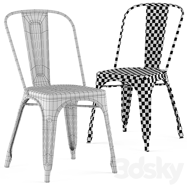 TOLIX chairs 3ds Max - thumbnail 3