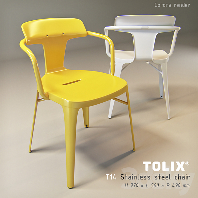 tolix_t14_stainless_steel 3DS Max Model - thumbnail 2