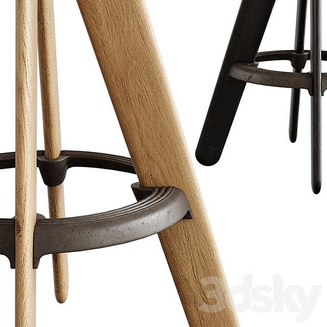 Tom Dixon _ Slab Bar Stool 3DS Max Model - thumbnail 2