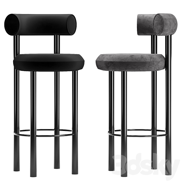 Tom dixon fat bar stool 3DS Max Model - thumbnail 2