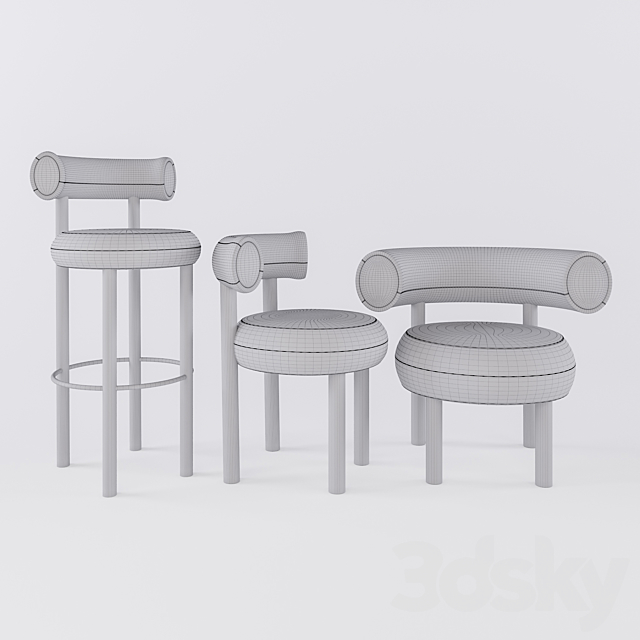 Tom Dixon Fat chairs 3ds Max - thumbnail 3