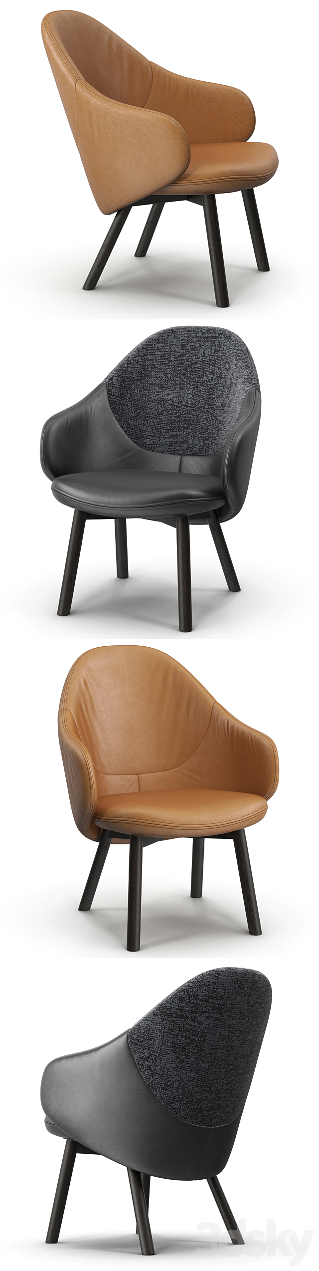 Ton Alba lounge armchair 3DSMax File - thumbnail 2