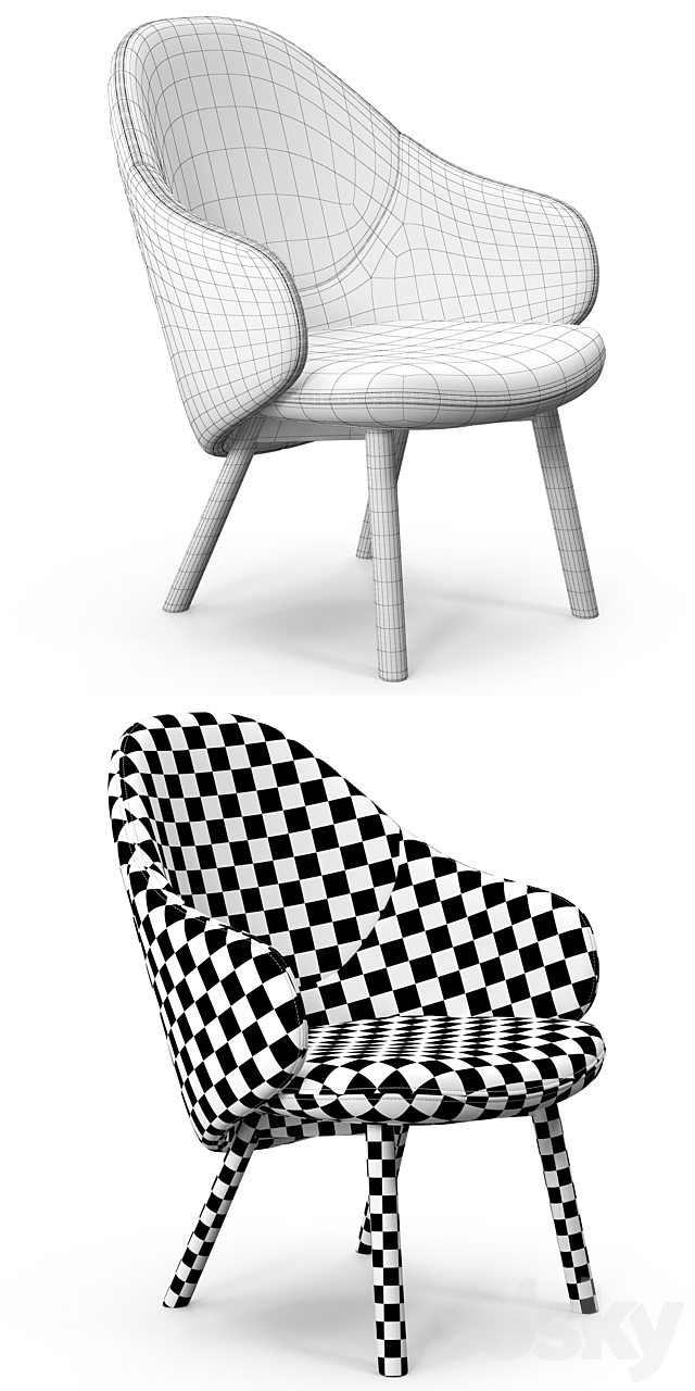 Ton Alba lounge armchair 3DSMax File - thumbnail 3