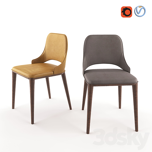 Tonin Casa Malva chair 3DSMax File - thumbnail 1