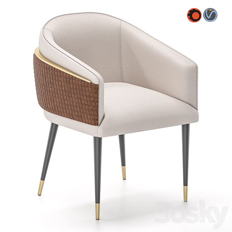 tonino lamborghin casa chair TL-2442 3DS Max Model - thumbnail 1