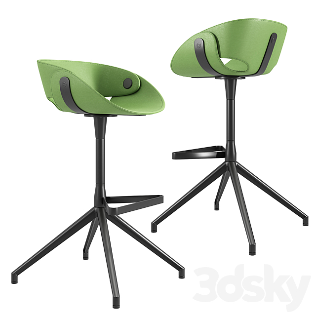 Tonon Fl@t (Flat) Italian semi-bar stool 66 cm 3DSMax File - thumbnail 3