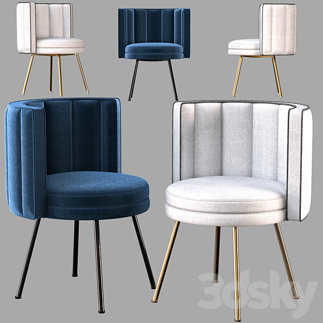 Torii dining chairs minotti 3DS Max Model - thumbnail 2