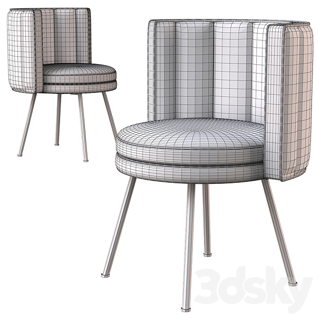 Torii dining chairs minotti 3DS Max Model - thumbnail 4