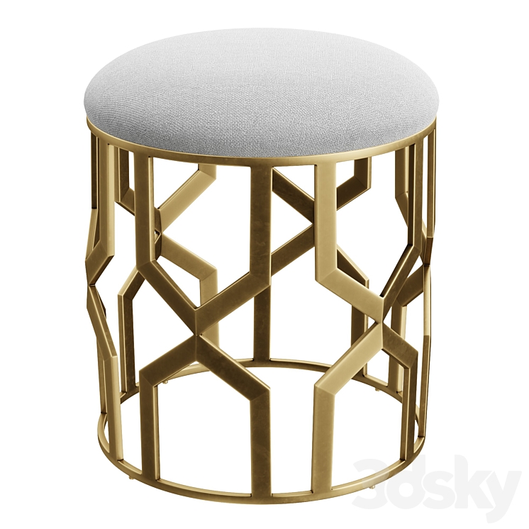 Trellis Accent Stool 3DS Max Model - thumbnail 1