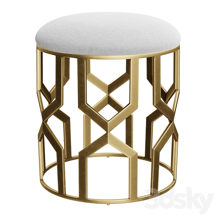 Trellis Accent Stool 3DS Max Model - thumbnail 2