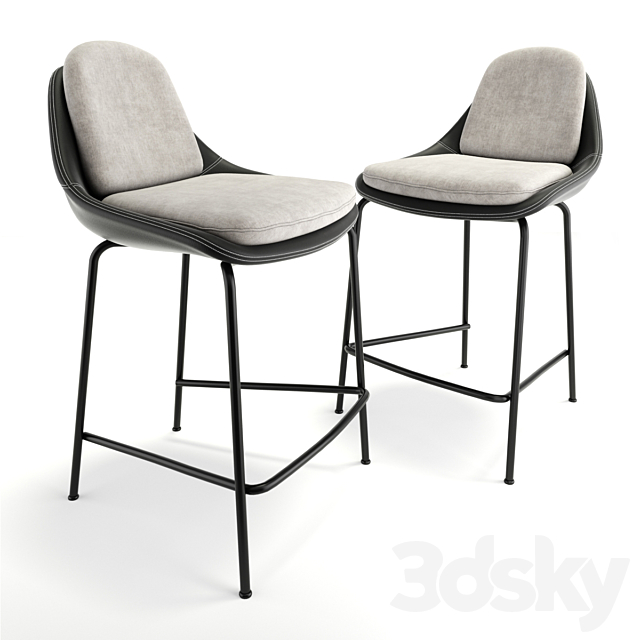 Trento Bar Chair Black 3DSMax File - thumbnail 1