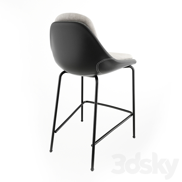 Trento Bar Chair Black 3DSMax File - thumbnail 2