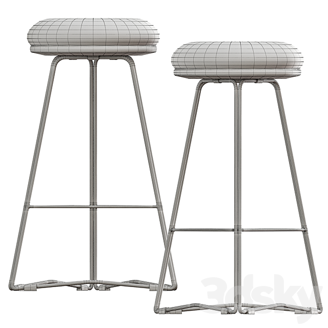 TRI650 Soft Top Stool by Hunt Furniture 3DSMax File - thumbnail 3