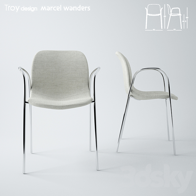 Troy Chair Marcel 3DSMax File - thumbnail 1