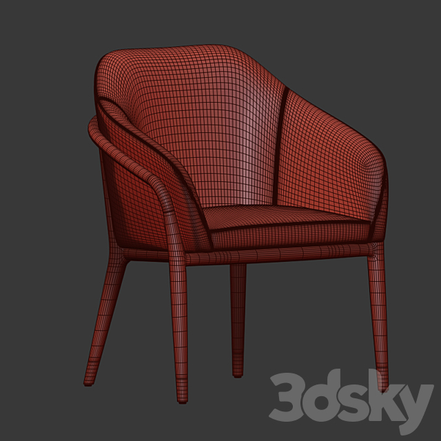 Ulivi Salotti Melodie Dining Chair Artemest 3DSMax File - thumbnail 3