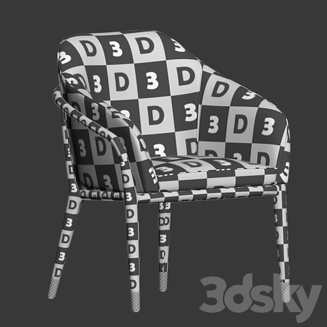 Ulivi Salotti Melodie Dining Chair Artemest 3DSMax File - thumbnail 4