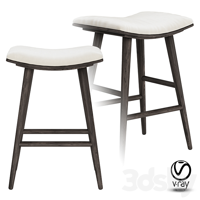 Union Saddle Counter Stool 3ds Max - thumbnail 1