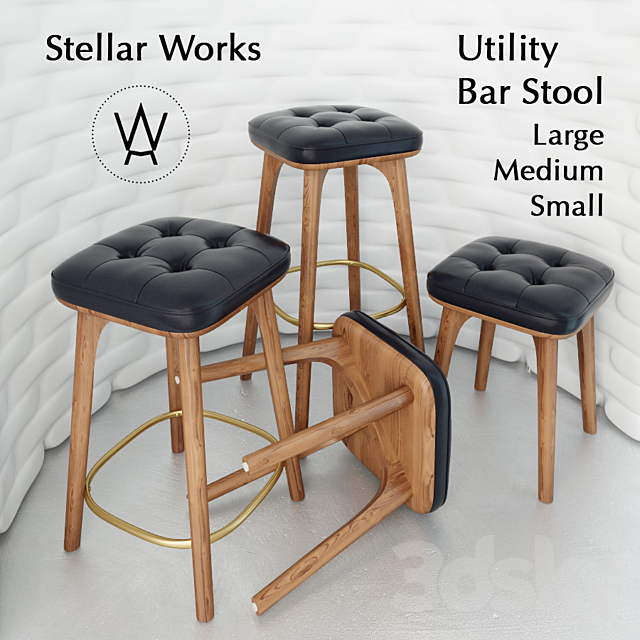 Utility Bar Stool 3DSMax File - thumbnail 1