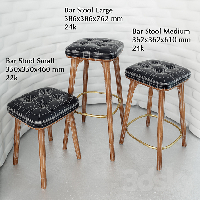 Utility Bar Stool 3DSMax File - thumbnail 2